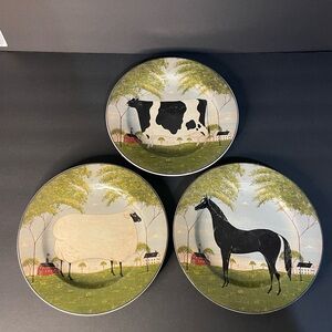 Farm Animal Decorative Plates Set